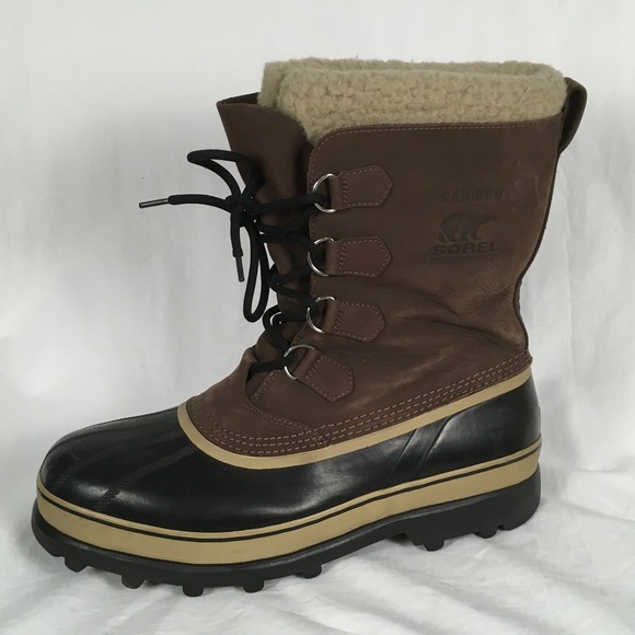 Sorel Caribou Men\'s‎ Snow Winter Boots Duck Leather Sherpa Lining Size 15 main image 9